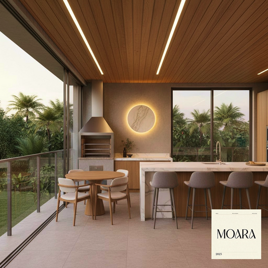 Luminária MOARA Rio Disco Travertino