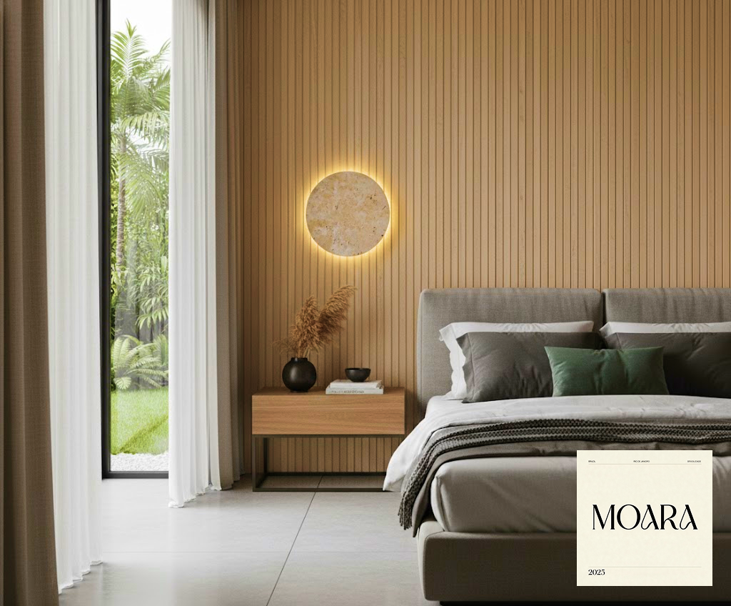 Luminária MOARA Rio Disco Travertino